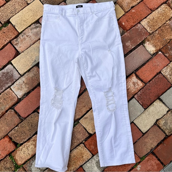 Express white distressed pant Sz 14s - Picture 1 of 8